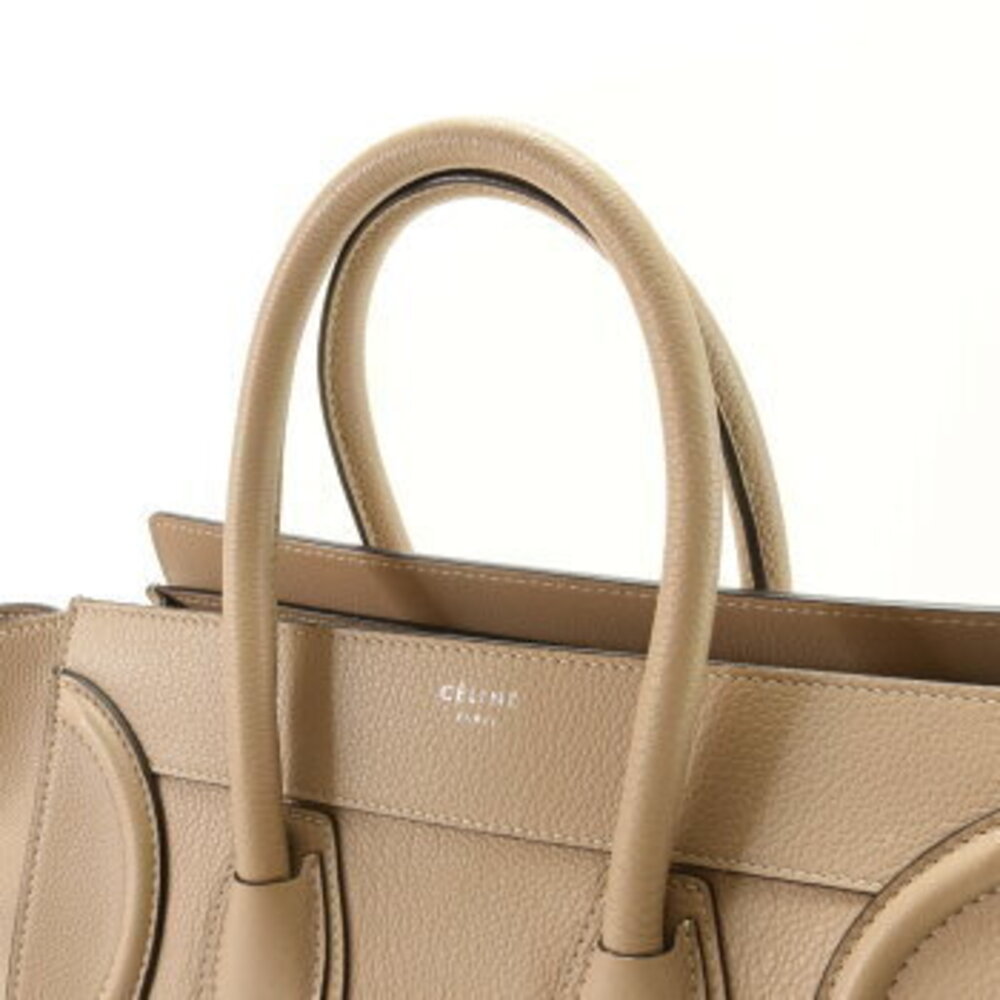 Celine Beige Luggage Handbag Leather Tote Shopper Tan - Picture 6 of 14